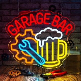 Garage Bar Neon Sign Neon Beer Sign LED Wall Decor for Man Cave & Workshop