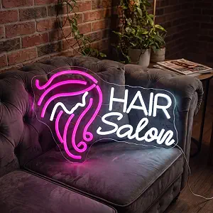 Hair Salon Neon Sign for Wall Decor, LED Neon Signs Lights, Pink Salon Hair Tech Decor Neon Signs for Barber Shop, Beauty Salon Studio Beauty Room Business Sign