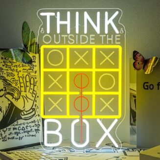 Think Outside The Box Neon Sign Classroom Neon Light for Student