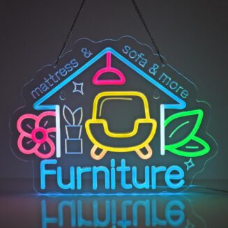 Furniture Neon Sign, Neon Light Hanging Wall Art Decoration for Furniture Furnishing Shop Interior Showroom Living Bedroom Home Decor, USB Powered Ultra Bright Dimmable, 16.14 * 12.2inches