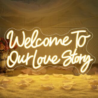 Welcome to Our Love Story Neon Sign Wedding Warm White Led Lights