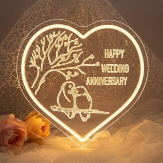 Wedding Neon Sign Happy Anniversary LED Sign for Wall Decor Valentines Day LED Light Love Signs Heart Decor in Wedding Party Bedroom Home Love Gifts for Couple in Anniversary Party