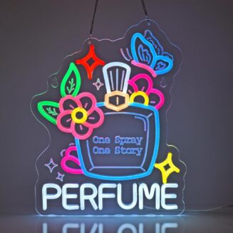 Perfume Neon Sign, Neon Lights Hanging Wall Art Decoration for Perfume Shop Scent Vintage Gift Store Dining Living Bedroom Home Decor, USB Powered Ultra Bright Dimmable, 15.75 * 12.2 inches