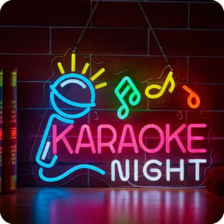 Karaoke Night Neon Sign for Wall Decor Karaoke Bar Led Light Up Signs Wall Led lights Game Room Man Cave Pub Room Party Birthday