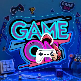 Game On Neon Sign Gaming Room LED Wall Light Decor,Gamer Gift for Boy,Kids