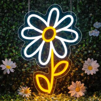 Daisy Flower Neon Sign Chrysanthemum LED Night Wall Light Decor for Bedroom