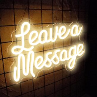 Leave A Message Neon Sign, Guestbook Neon Light LED Reception Desk Welcome Sign USB Powered Dimmable, for Wedding Hotel Spa Salon Storefront Business Wedding Backdrop Decor