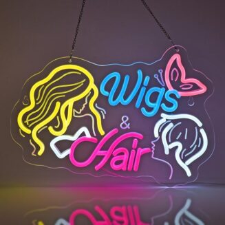 Wigs Hair Neon Sign,Hairsalon Beauty Wall Decor LED Light Sign