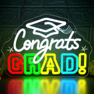 Congrats Grad Neon Sign for Wall Decor Grad LED Light for Man Cave
